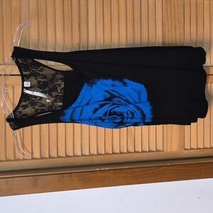 Lauren Conrad Brand Black & Royal Blue Lace Tank-Brand New Without Tag-Size Med.